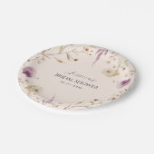 ボホ春サマー薄紫ワイルドフラワーブライダルシャワー ペーパープレート (アングル)