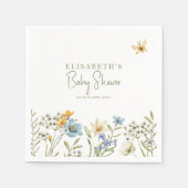 ボホ春フローラパーソナライズされたベビーシャワー スタンダードカクテルナプキン (正面)