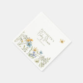 ボホ春フローラパーソナライズされたベビーシャワー スタンダードカクテルナプキン (角)