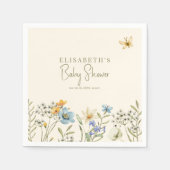ボホ春フローラパーソナライズされたベビーシャワー スタンダードカクテルナプキン (正面)
