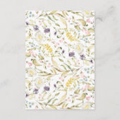 ボホ春ボタニカルワイルドフラワーストライプ結婚ズ エンクロージャーカード (裏面)