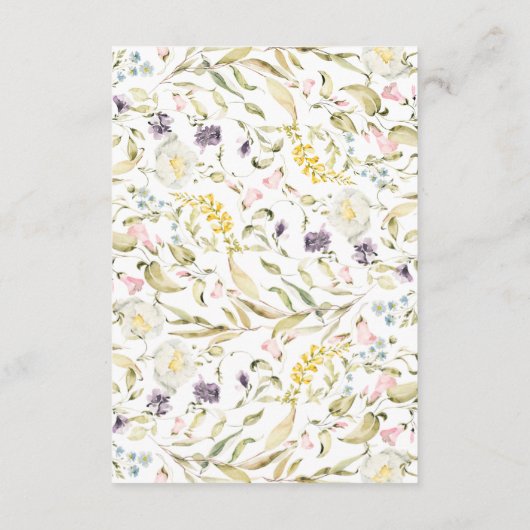 ボホ春ボタニカルワイルドフラワーストライプ結婚ズ エンクロージャーカード (裏面)