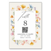 ボホ春ワイルドフラワーズボタニカル庭園の結婚式 テーブルナンバー (正面)