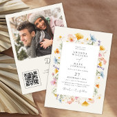 ボホ春ワイルドフラワーズボタニカル庭園の結婚式 招待状