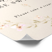 ボホ春ワイルドフラワーベビーは甘いサイン ポスター (角)