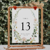 ボホ春ワイルドフラワー庭園の結婚式テーブル番号