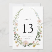 ボホ春ワイルドフラワー庭園の結婚式テーブル番号 (正面)