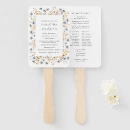 ボホ春ワイルドフラワー |植物学結婚式 プログラム ハンドファン