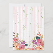 ボホ春親愛ベビーガールウッドランドシャワー招待状 招待状 (裏面)