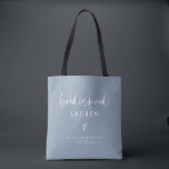 ボホ書道モダンダスティブルー花嫁メイド トートバッグ<br><div class="desc">Boho書道ダスティモダンブルー花嫁付きトートバッグ</div>