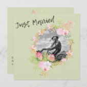 ボホ最高のフローラピンクコーラル結婚ズ 招待状 (正面/裏面)