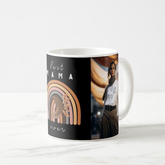 ボホ最高のママ今まモダンで撮影マザーズデイマグ コーヒーマグカップ (正面右)