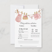 ボホ服ベビー予測赤ちゃんシャワーゲームカード 招待状 (正面)