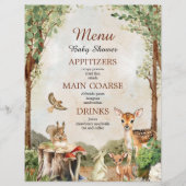 ボホ森林森林動物素朴赤ちゃんシャワー チラシ (正面)