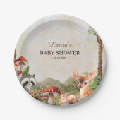ボホ森林森林動物素朴赤ちゃんシャワー ペーパープレート (正面)