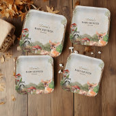 ボホ森林森林動物素朴赤ちゃんシャワー ペーパープレート