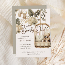 ボホ植物性の赤ちゃんシャワーを待つことができる 招待状