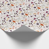 ボホ植物性ヴィンテージ押し花文様 ラッピングペーパー (角)