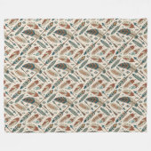 ボホ正統な部族はっきりしたの羽の矢 フリースブランケット (正面(横))