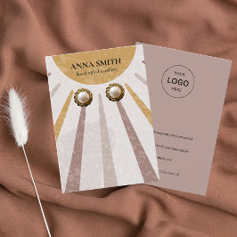 ボホ水彩サンスタッドイヤリング表示 名刺