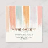 ボホ水彩ブラシストローククール スクエア名刺 (裏面)