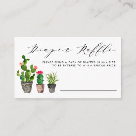 ボホ水彩ポッテッドサボツおむつラッフルゲーム エンクロージャーカード