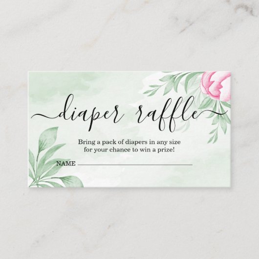 ボホ水彩ユーカリ・ベビーシャワー エンクロージャーカード (正面)