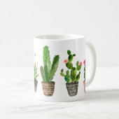 ボホ水彩多肉植物のパターンパーソナライズされた コーヒーマグカップ (正面右)