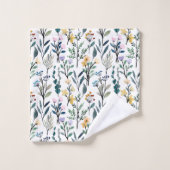 ボホ水彩山絵画花図 バスタオルセット (ウォッシュタオル)