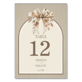 ボホ水彩弓結婚のテーブルカード テーブルナンバー (正面)