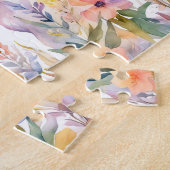 ボホ水彩柔らかいユニコーンと花のベビー ジグソーパズル (側面)