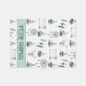 ボホ水彩毛布カスタマイズ布 フリースブランケット (正面(横))