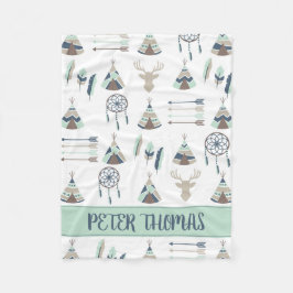 ボホ水彩毛布カスタマイズ布 フリースブランケット