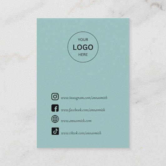 ボホ水彩海スタッドイヤリング表示 名刺 (裏面)