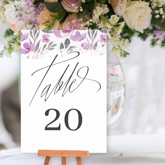 ボホ水彩牡丹ピンクテーブル番号 テーブルナンバー