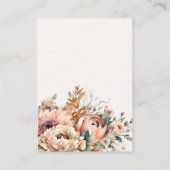 ボホ水彩秋のフローラ結婚の願い井戸 エンクロージャーカード (裏面)