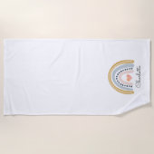 ボホ水彩虹ボパーソナライズされたタン ビーチタオル (正面)