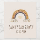 ボホ水彩赤ちゃんシャワーワインラベル ワインラベル (シングルラベル)