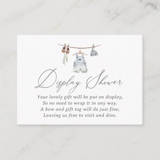 ボホ水彩赤ちゃん服ディスプレイシャワー エンクロージャーカード (正面)