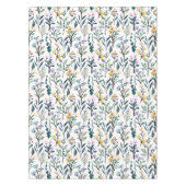 ボホ水彩野花絵画の模様 テーブルクロス (正面)