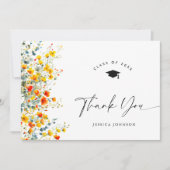 ボホ水彩野草卒業 サンキューカード (正面)