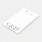 ボホ水彩鉢植え|モノグラムひな形 ポストイット (アングル)