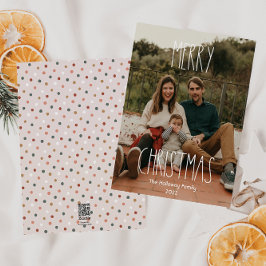 ボホ水玉模様クラシッククリスマス写真 シーズンカード