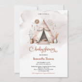 ボホ水色のテント男女兼用アイボリー錆 招待状 (正面)