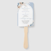 ボホ水色ブルーと錆びフローラ熱帯アーチ ハンドファン (正面)