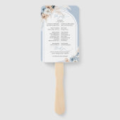 ボホ水色ブルーと錆びフローラ熱帯アーチ ハンドファン (裏面)