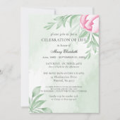 ボホ水色ユーカリお祝いオブライフ 招待状 (正面)