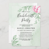 ボホ水色ユーカリ葉バチェロレッテ 招待状 (正面/裏面)
