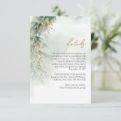 ボホ水色ユーカリ金ゴールド楕円詳細カード エンクロージャーカード (スタンド正面)