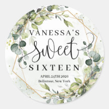 ボホ水色ユーカリ金ゴールドsweet sixteen